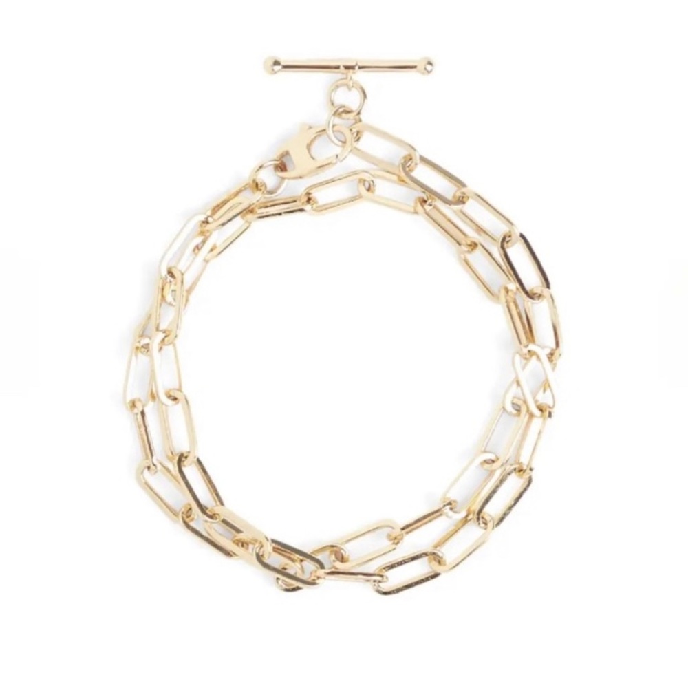 Loren Stewart x Curateur Gold Plated Brass 15" Double Wrap Toggle Bracelet
